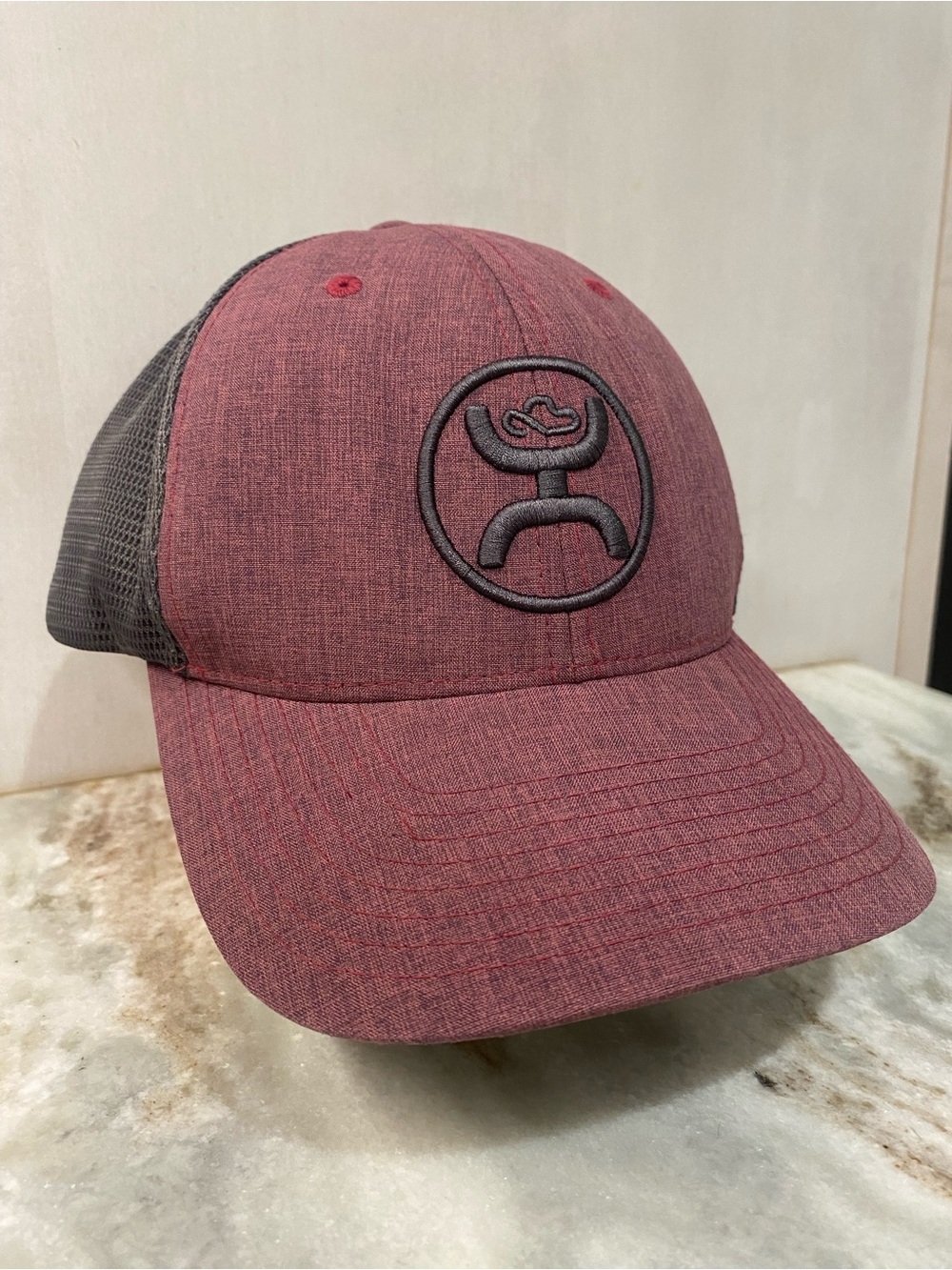 Hooey O Classic Maroon Grey Trucker Hat Snapback